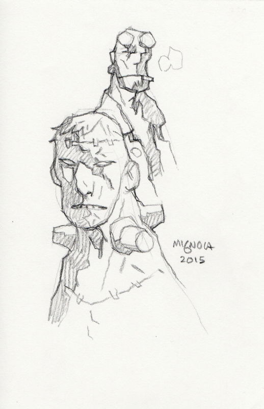 Mike Mignola - Hellboy and Frankenstein 